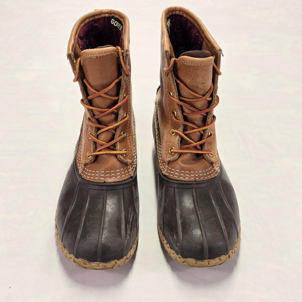 LL Bean Gore Tex Insulated Duck Boots Leather Women's Size 9 Made in USA - Picture 3 of 10